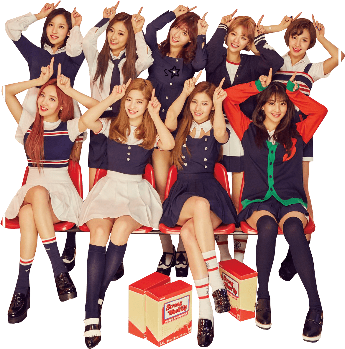 گروه کی‌پاپ Twice با لباس فرم مدرسه والپیپر