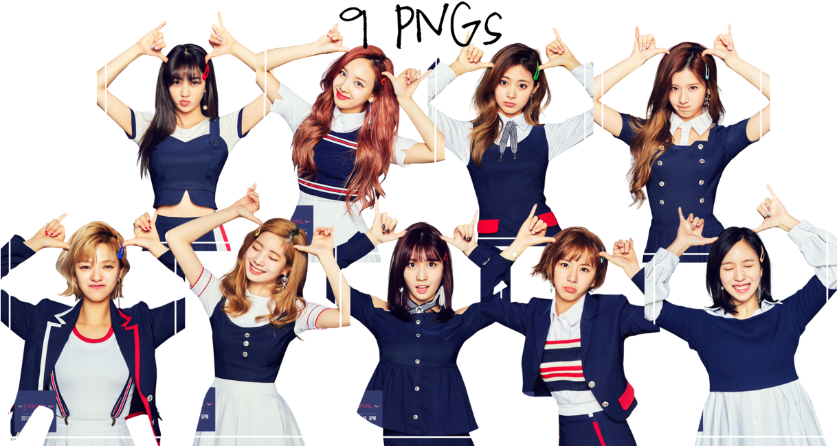 حرکت دست به شکل قلب اعضای گروه Twice والپیپر