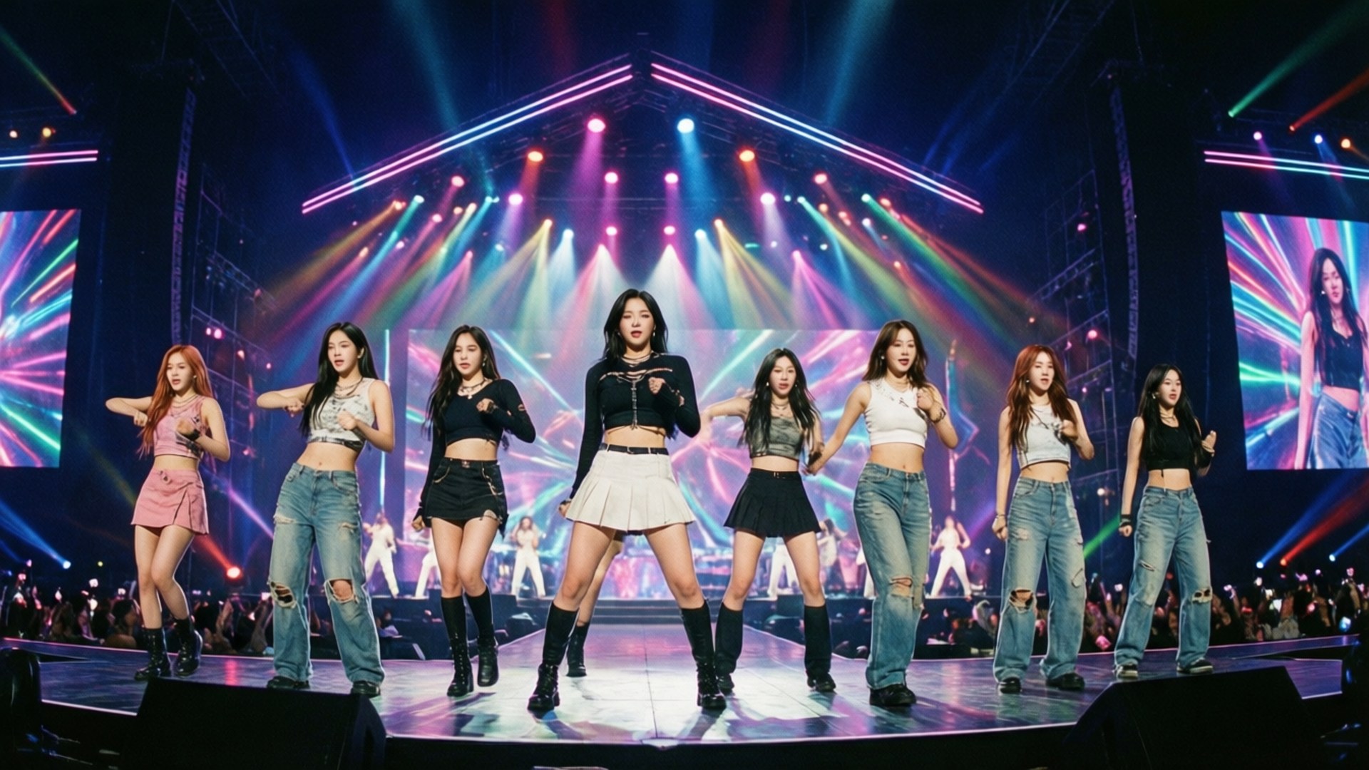 استیج نئونی پرانرژی TWICE والپیپر