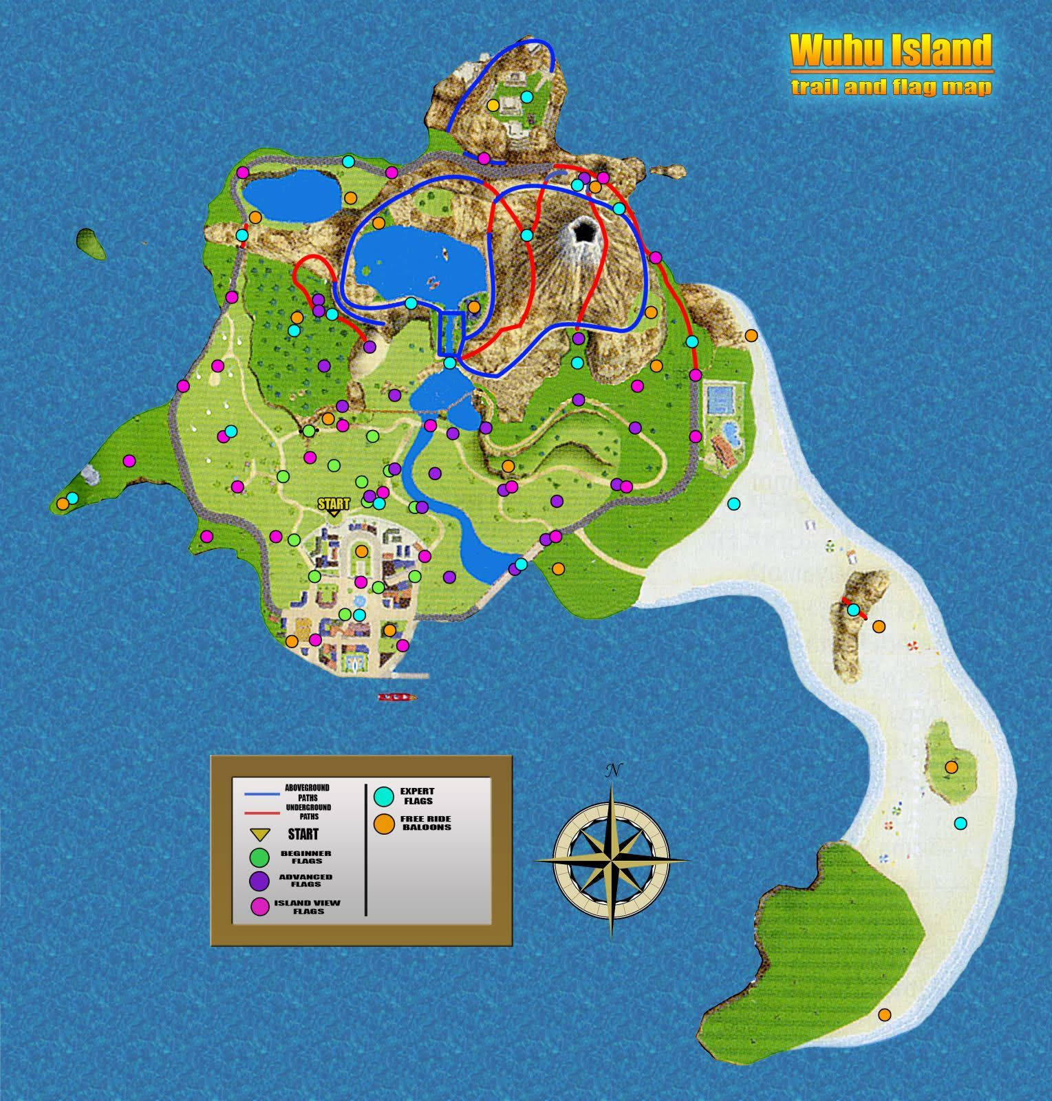 نقشه بازی جزیره ووهو در Wii Sports Resort والپیپر