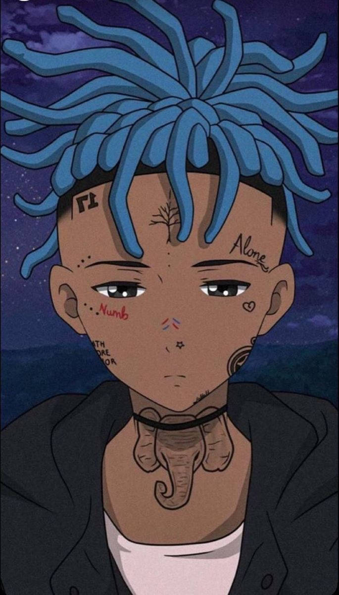 xxxxtentacion انیمه رپر تتو کرده والپیپر