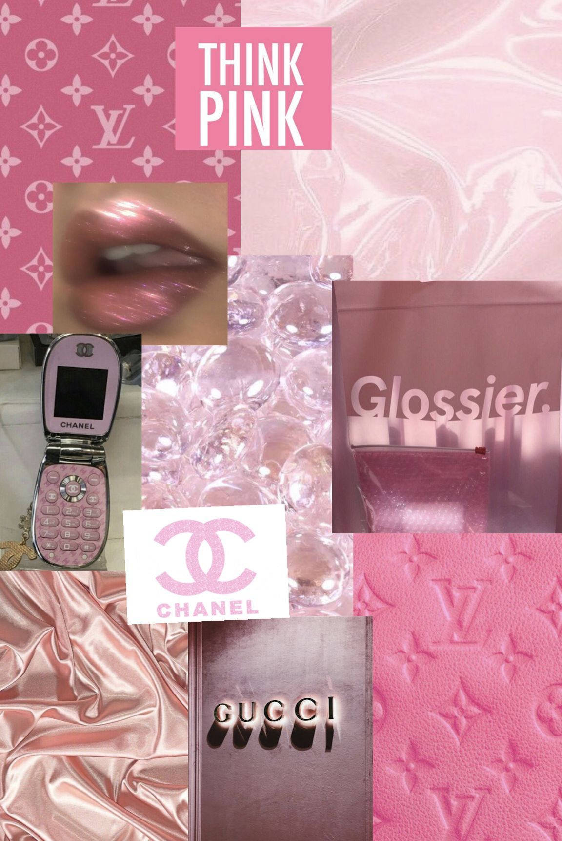 زیبایی‌شناسی Y2K با شعار Think Pink والپیپر