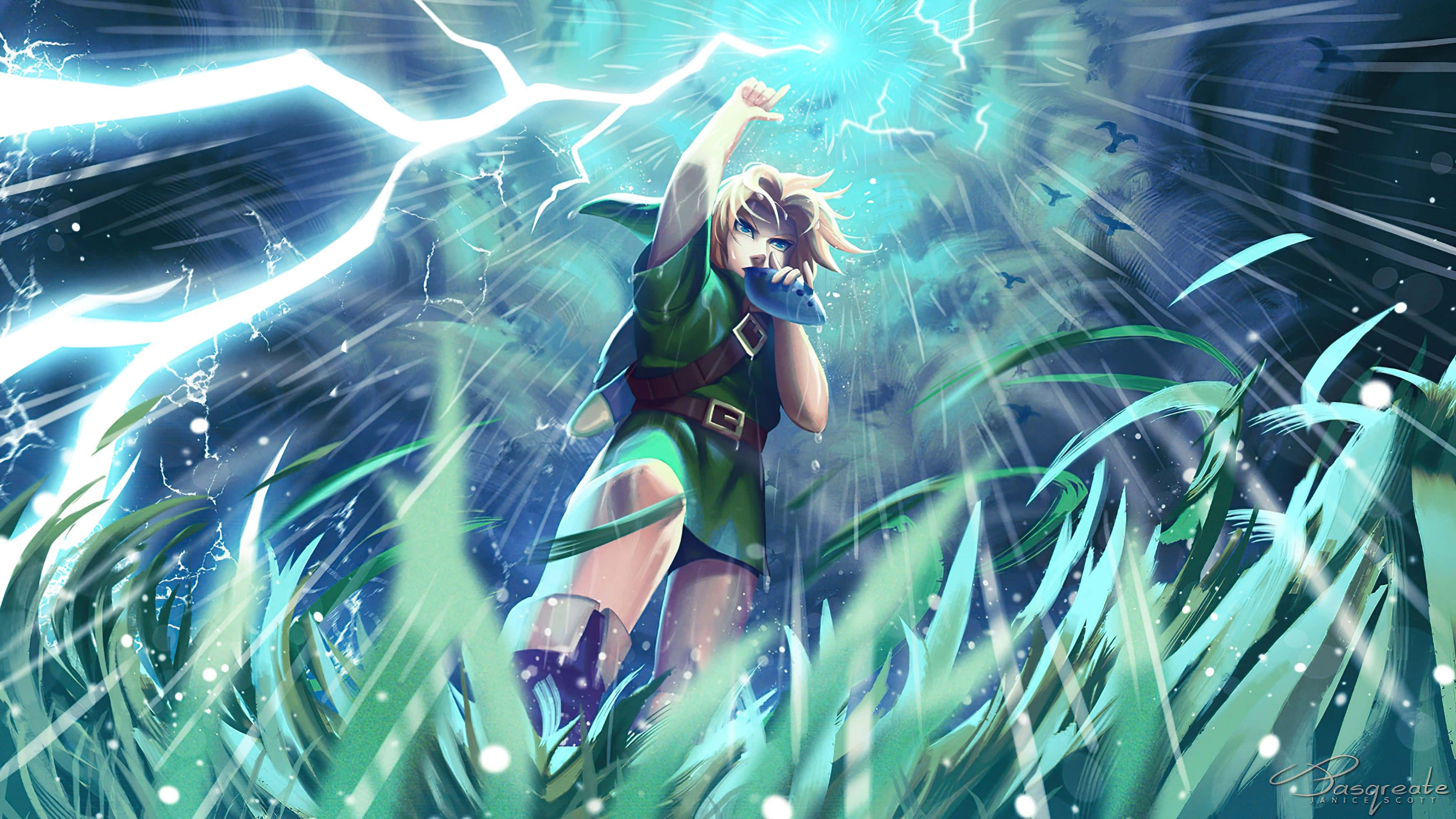 Zelda Breath Of The Wild 4K رعد و برق والپیپر