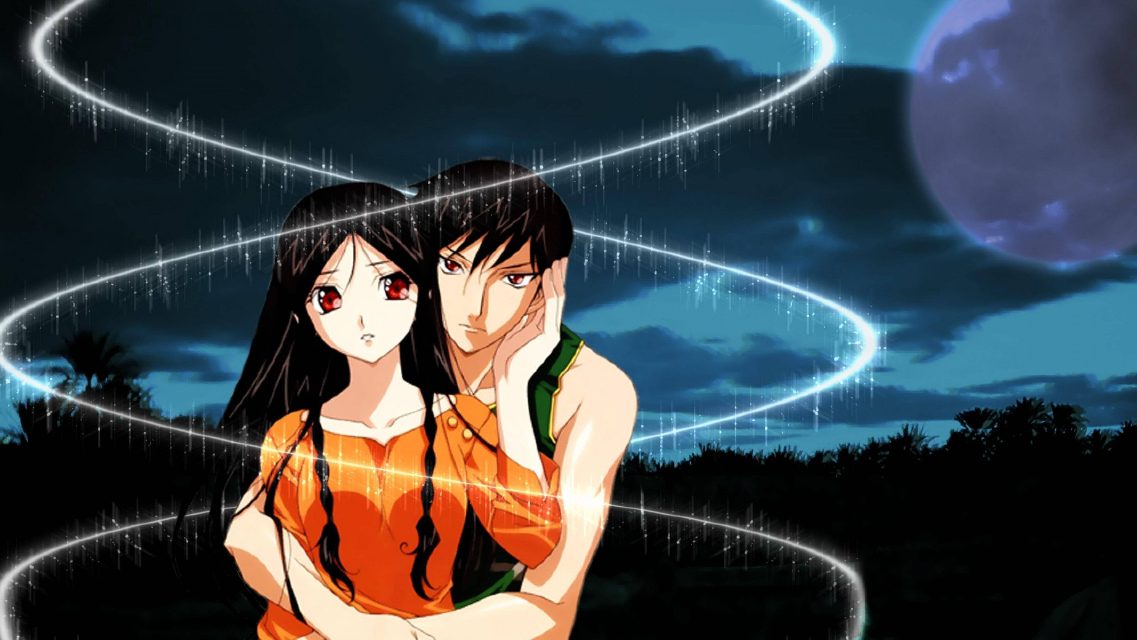 آغوش جادویی زوج انیمه والپیپر