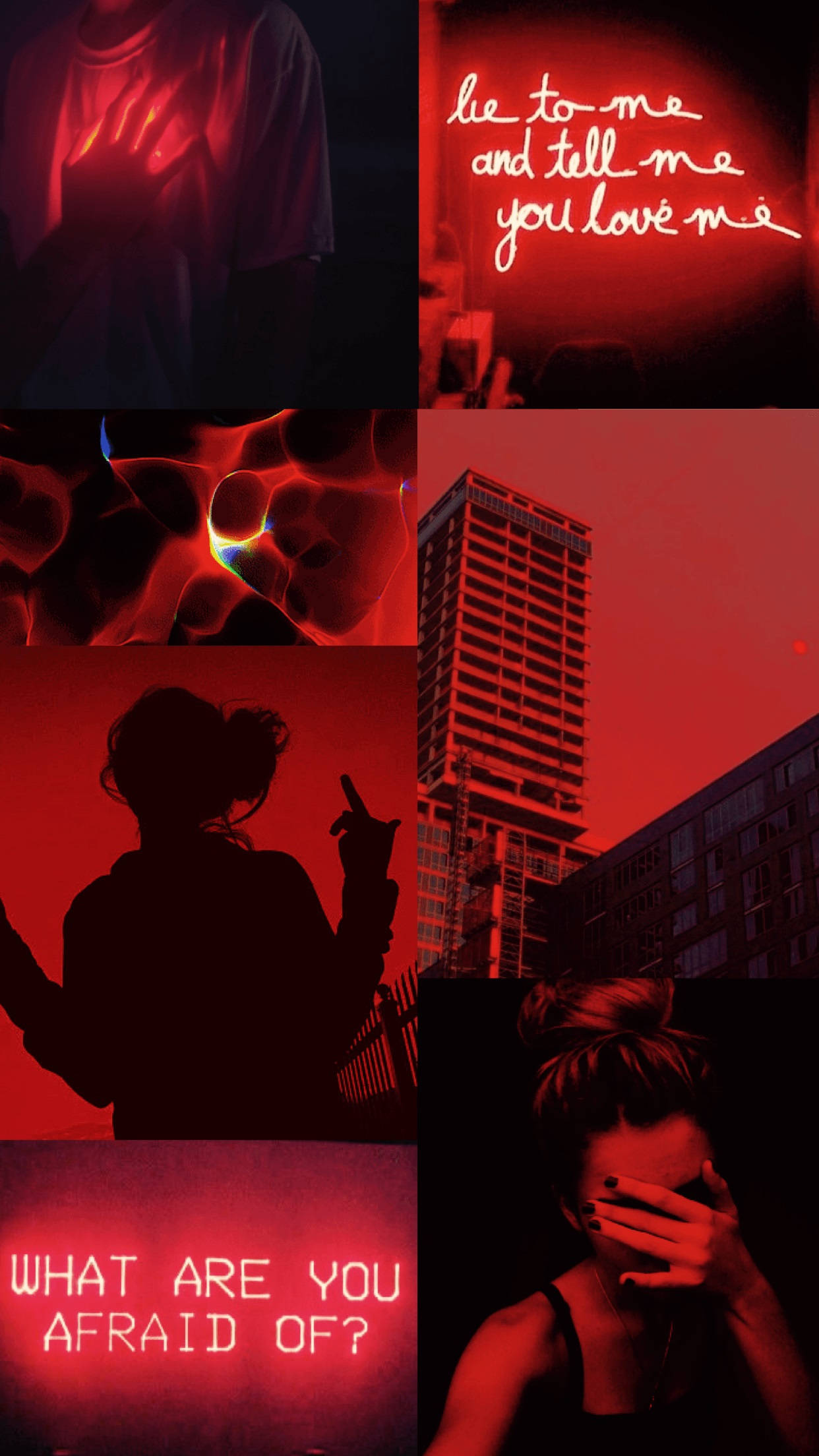 آیفون باحال دختر غمگین با تم قرمز والپیپر