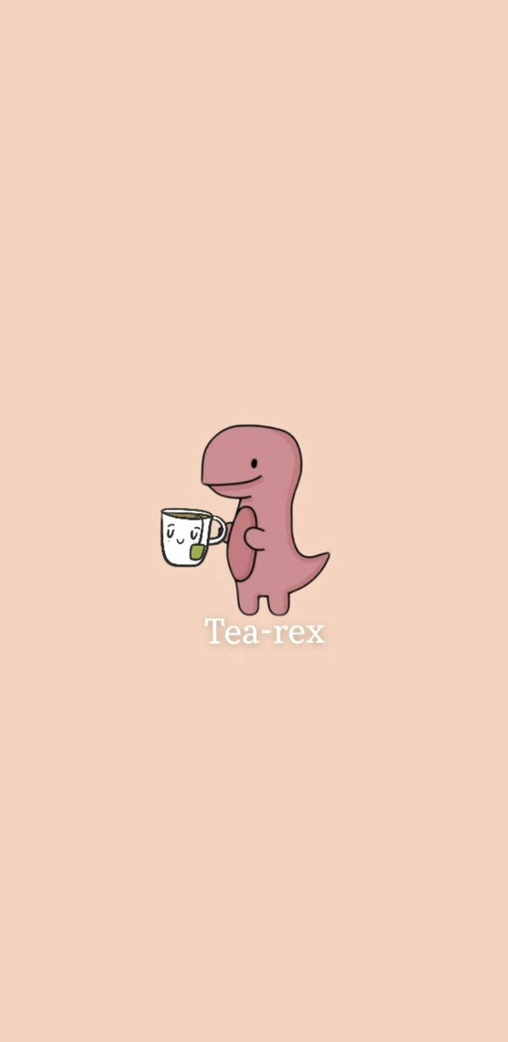 Tea-rex Dino Kawaii iPhone — زیبای بامزه والپیپر
