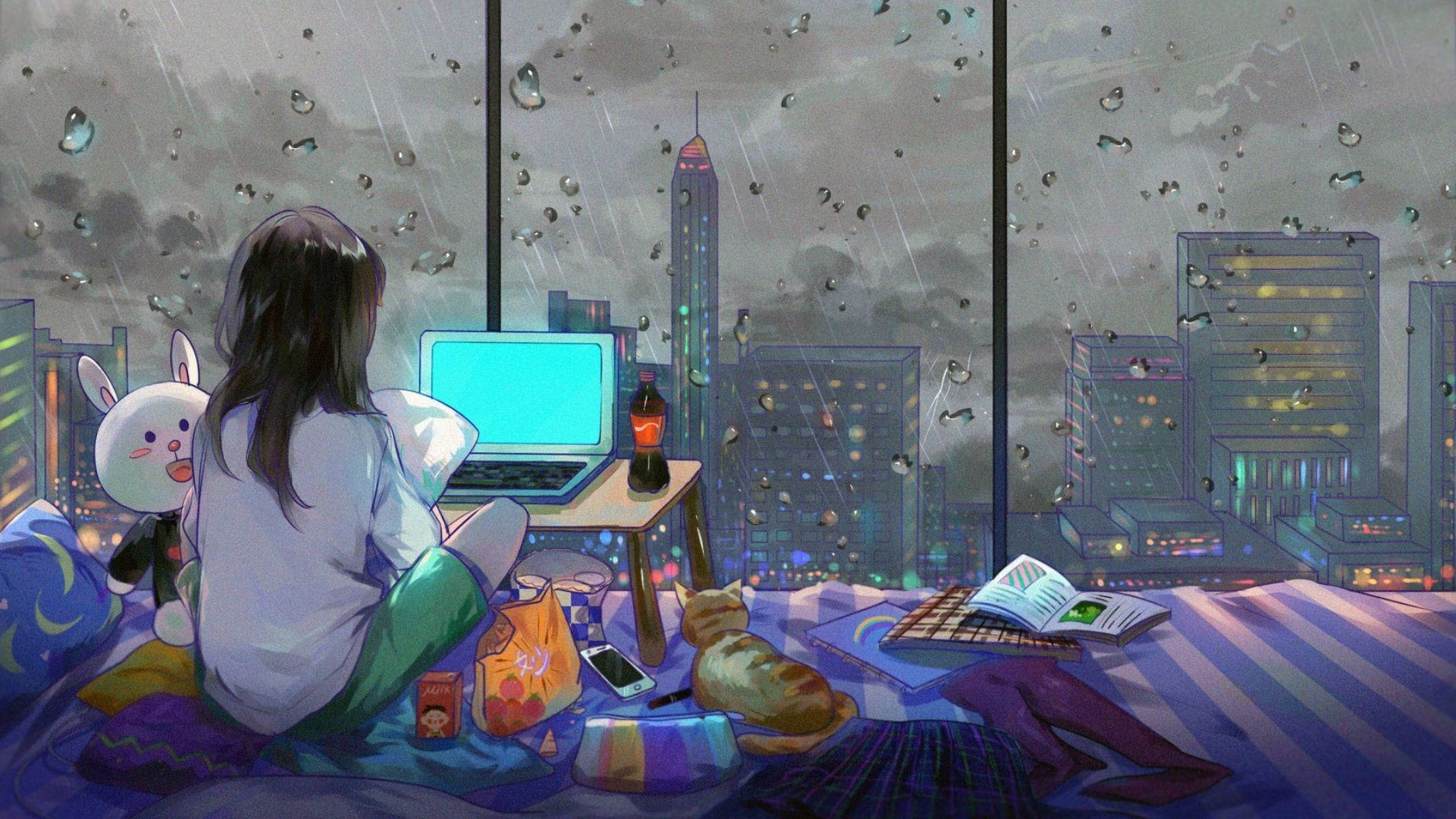 اتاق شلوغ انیمه والپیپر