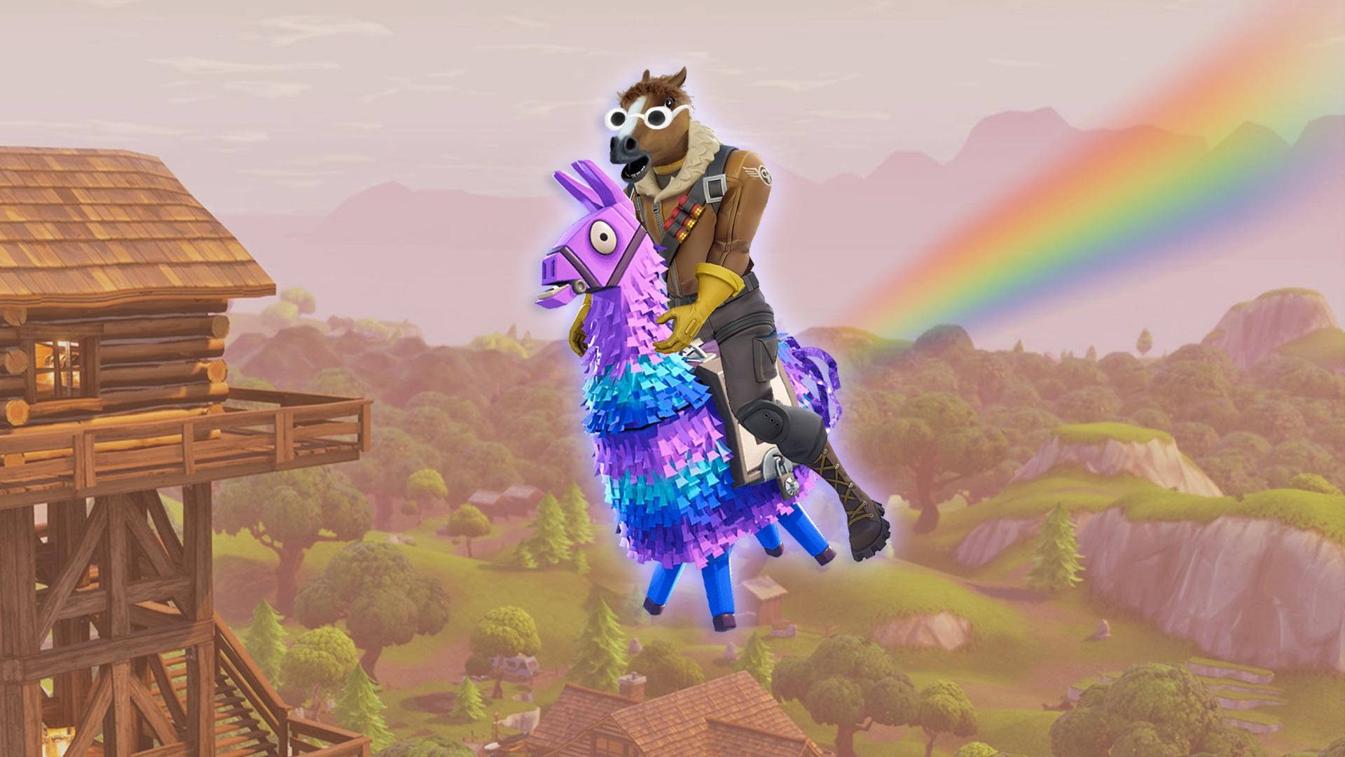 اسبک فورتنایت در حال سواری — فورتنایت والپیپر