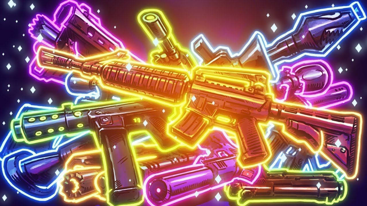 اسلحه‌های درخشان و جذاب فورتنایت والپیپر