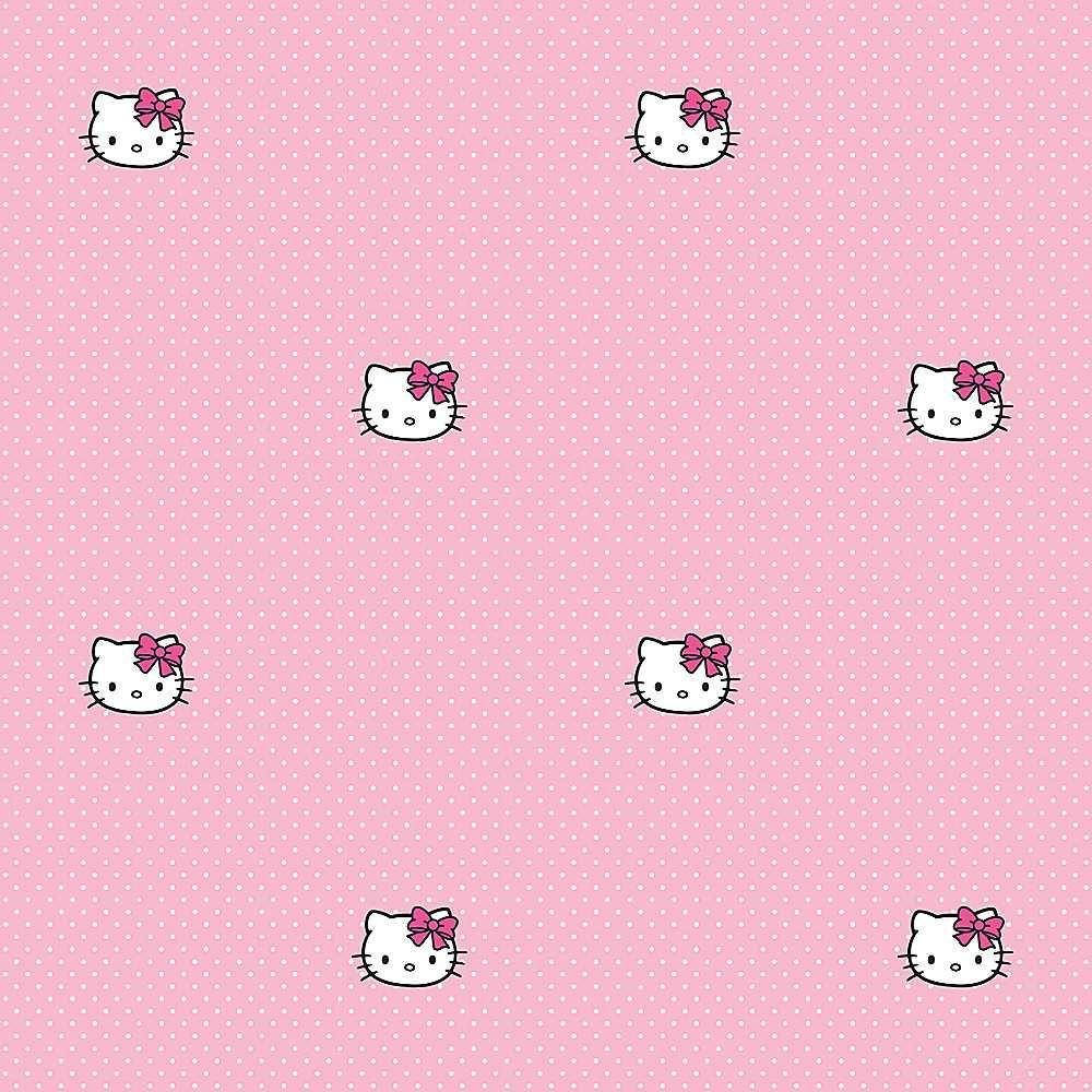 الگوی سر Hello Kitty صورتی والپیپر