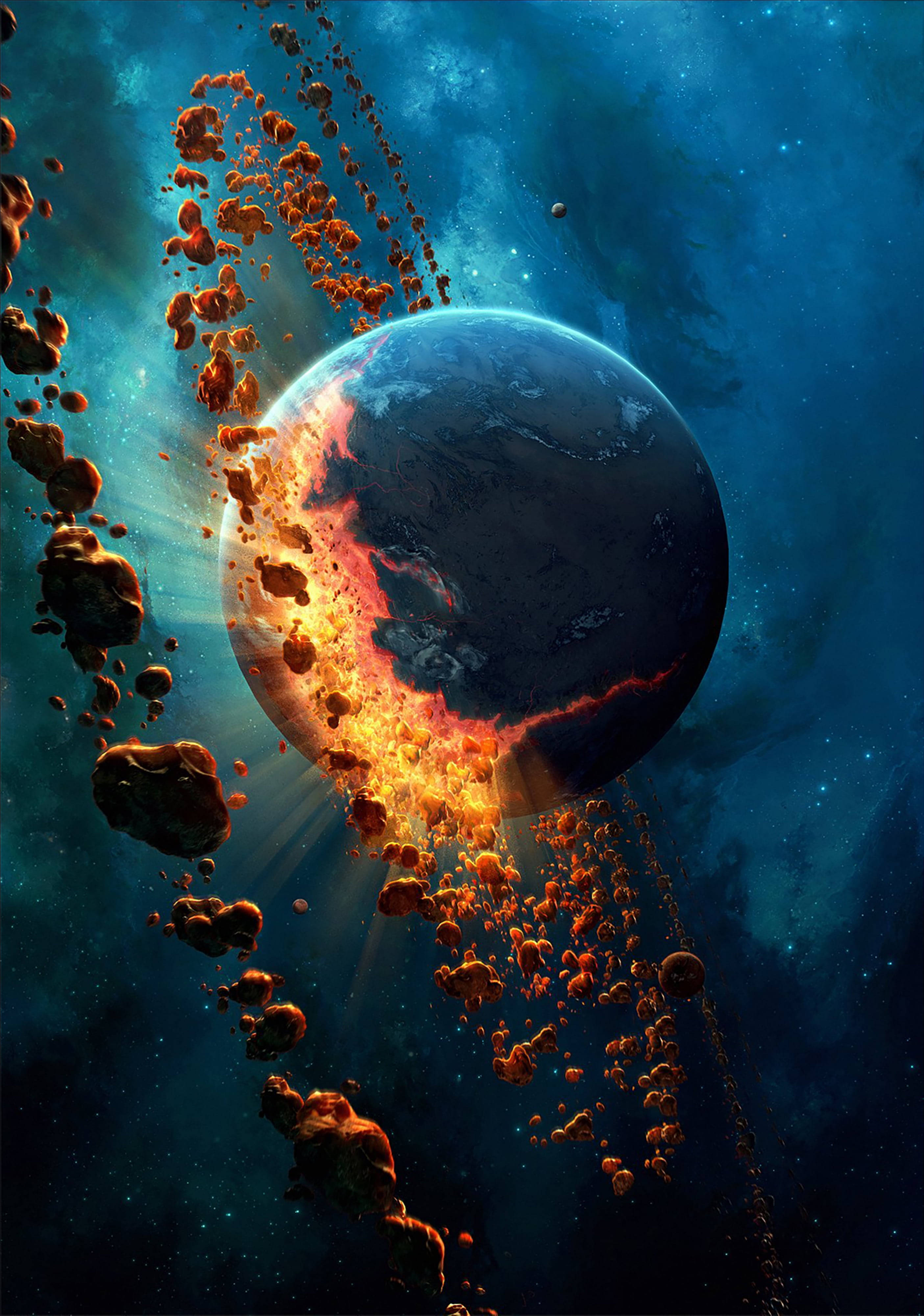 انفجار سیاره در فضا 4K موبایل والپیپر