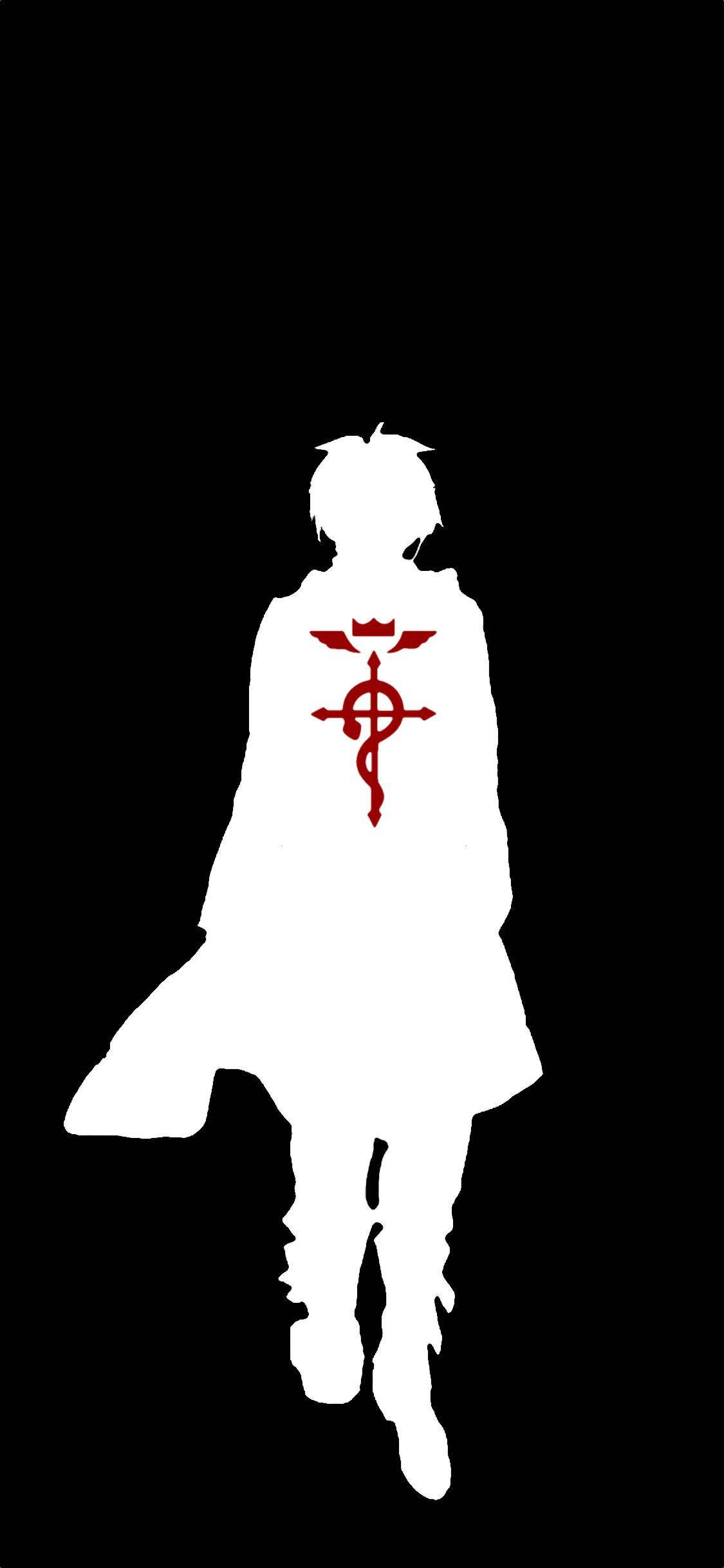 انیمه Fullmetal Alchemist مشکی و سفید آیفون والپیپر