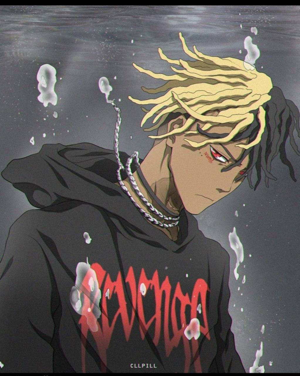 انیمه XXXTentacion با کت سیاه والپیپر