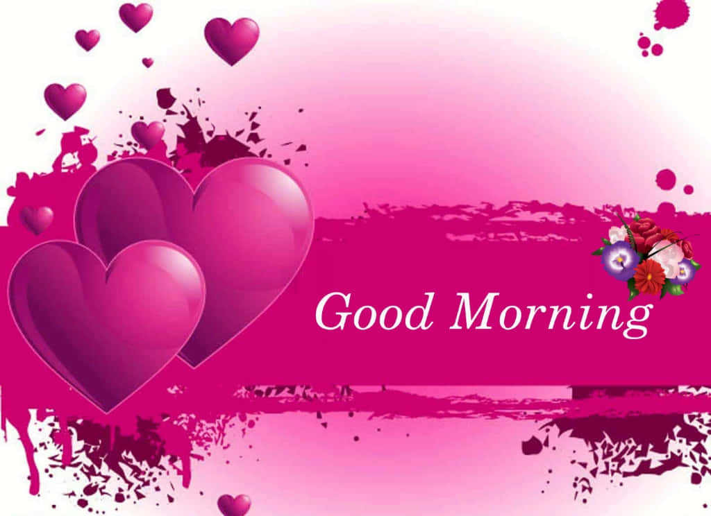 تبریک صبح بخیر با قلب‌های عاشقانه والپیپر