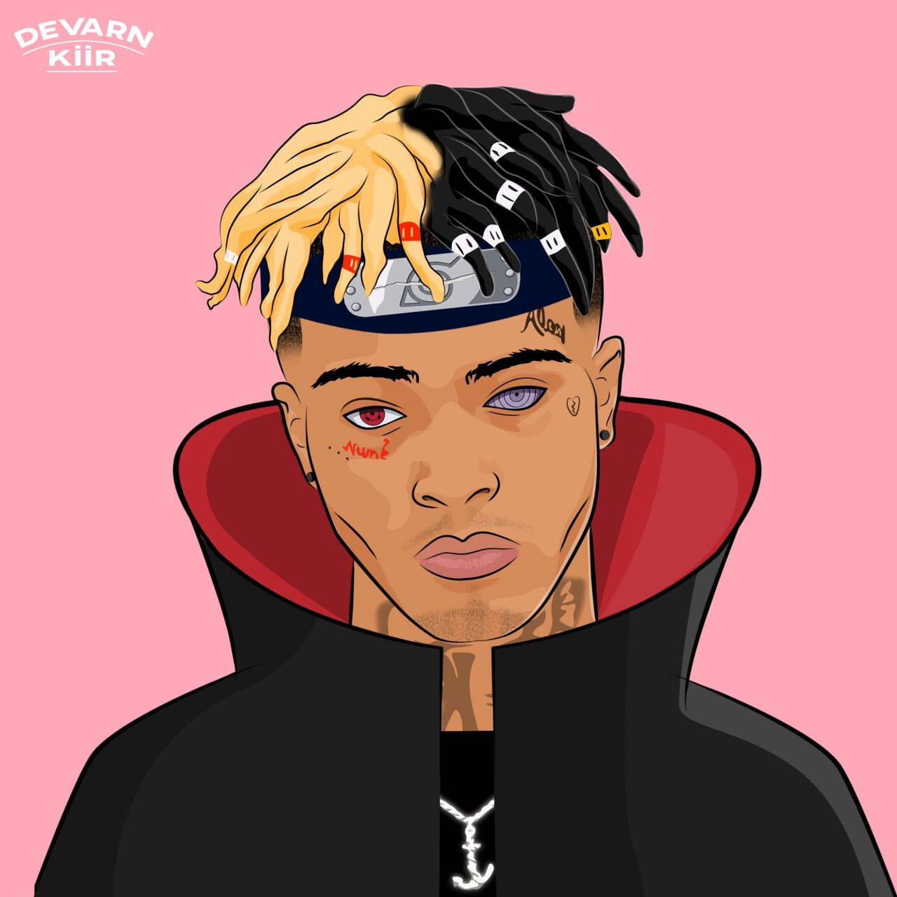 تصویر انیمه‌ای Xxxtentacion با شنل آکاتسوکی والپیپر