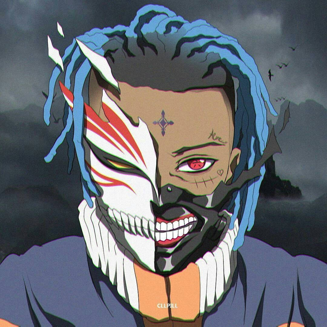 تصویر انیمه‌ای Xxxtentacion با نقاب بلیچ والپیپر