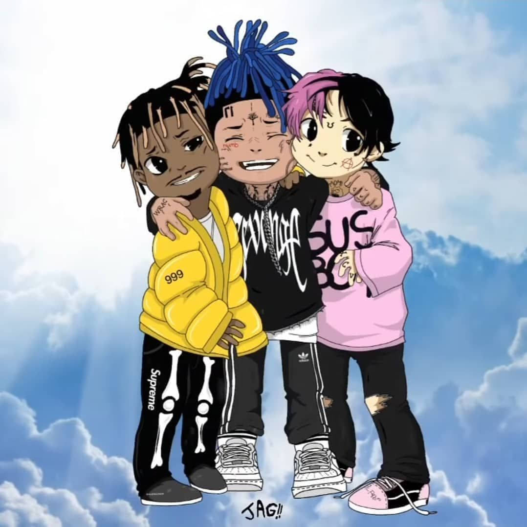 تصویر انیمه‌ای Xxxtentacion و دوستان والپیپر