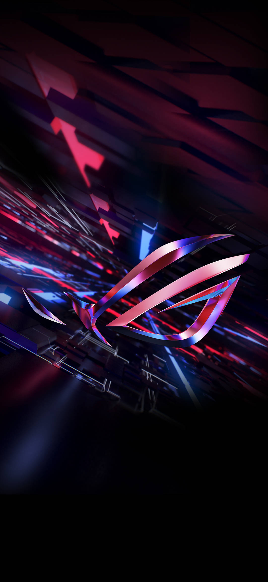 تصویر جذاب سه‌بعدی قرمز رنگ گوشی Asus ROG با لوگوی نورانی والپیپر