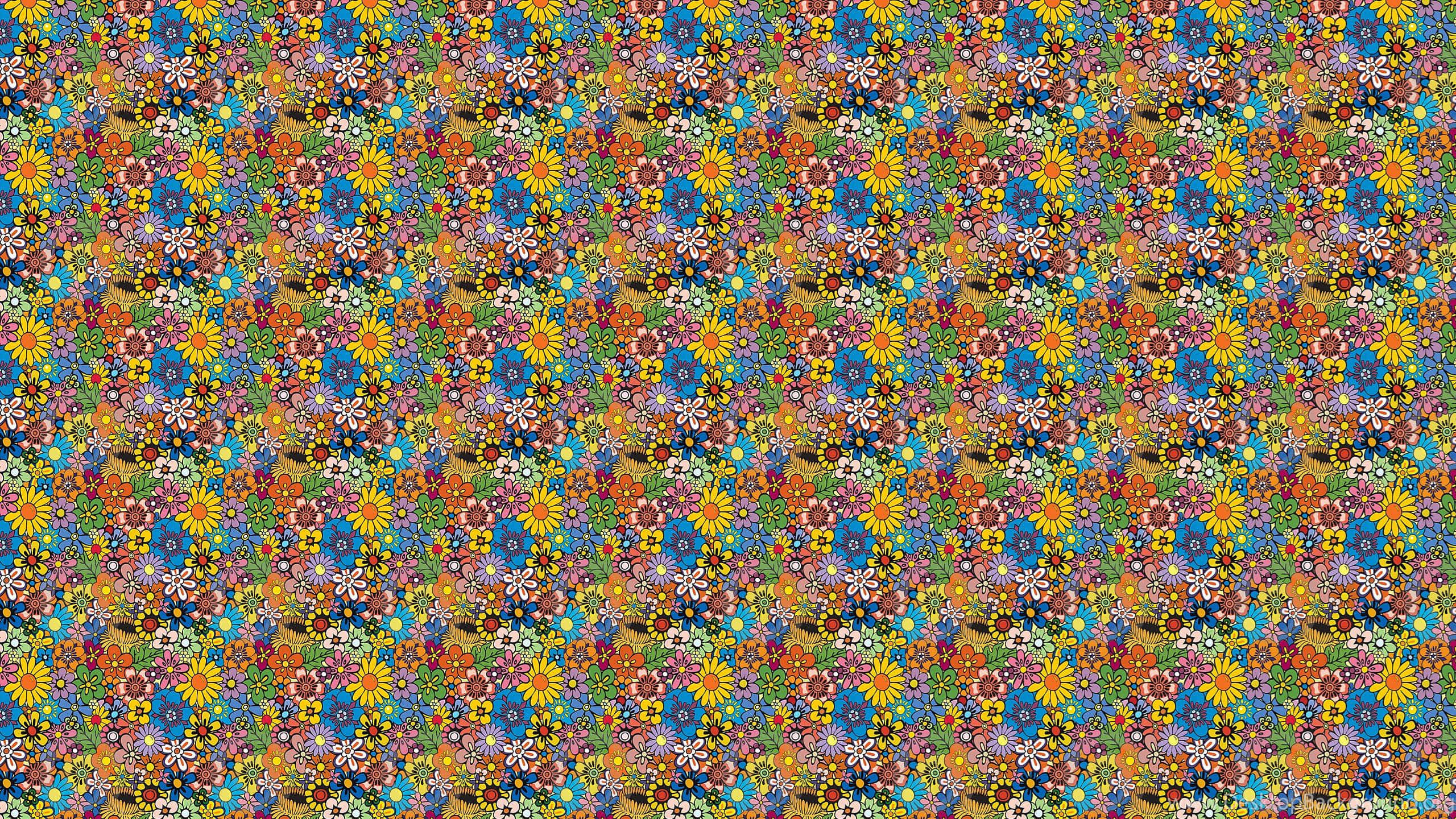 تصویر دسکتاپ زیبایی‌شناسی دهه ۷۰ با تصاویر جادویی چشم (Magic Eye) والپیپر