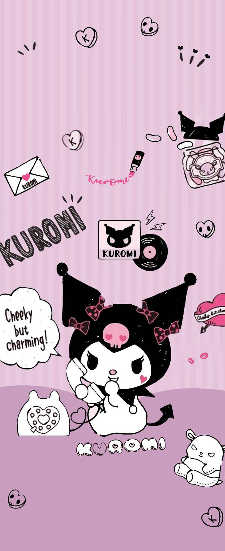 تصویر پس‌زمینه تلفن My Melody Kuromi — زیبای بامزه والپیپر