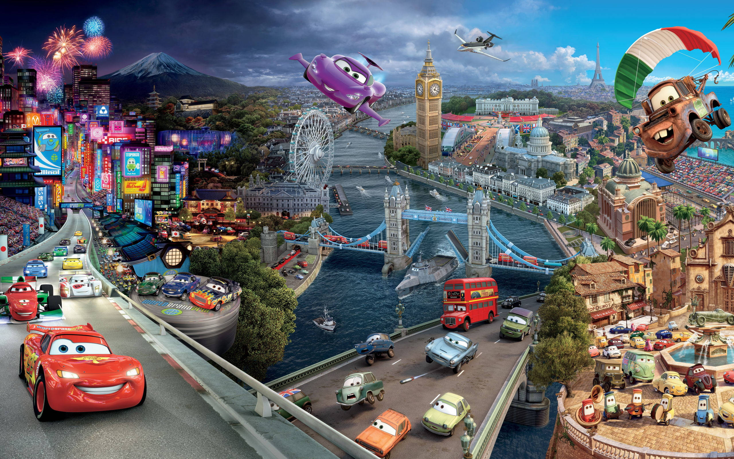 توکیو لندن پاریس پورتو کورزا Cars 2 والپیپر