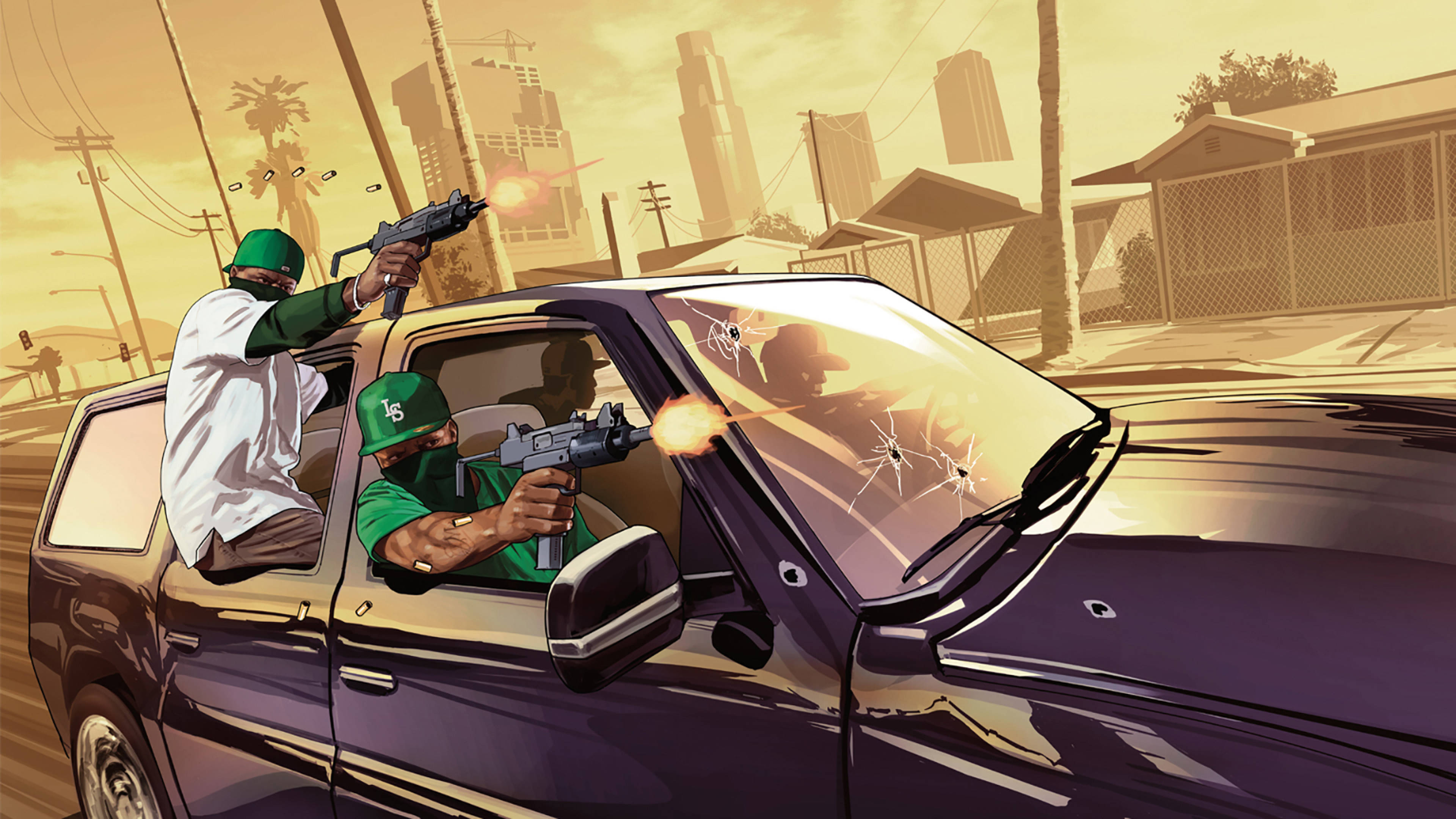 تیراندازی با ماشین GTA SA 4K والپیپر