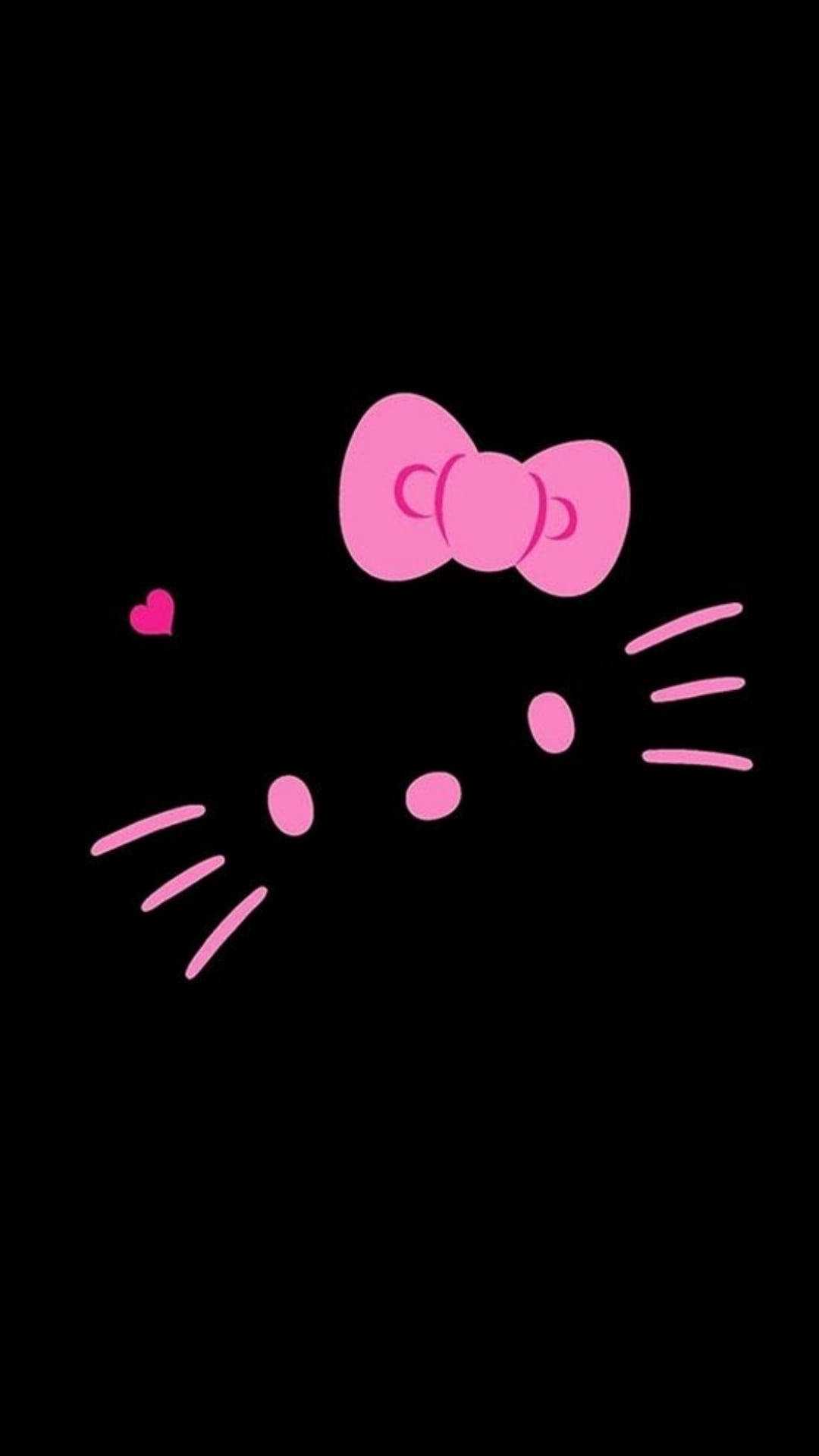 جزئیات صورت Hello Kitty مشکی والپیپر