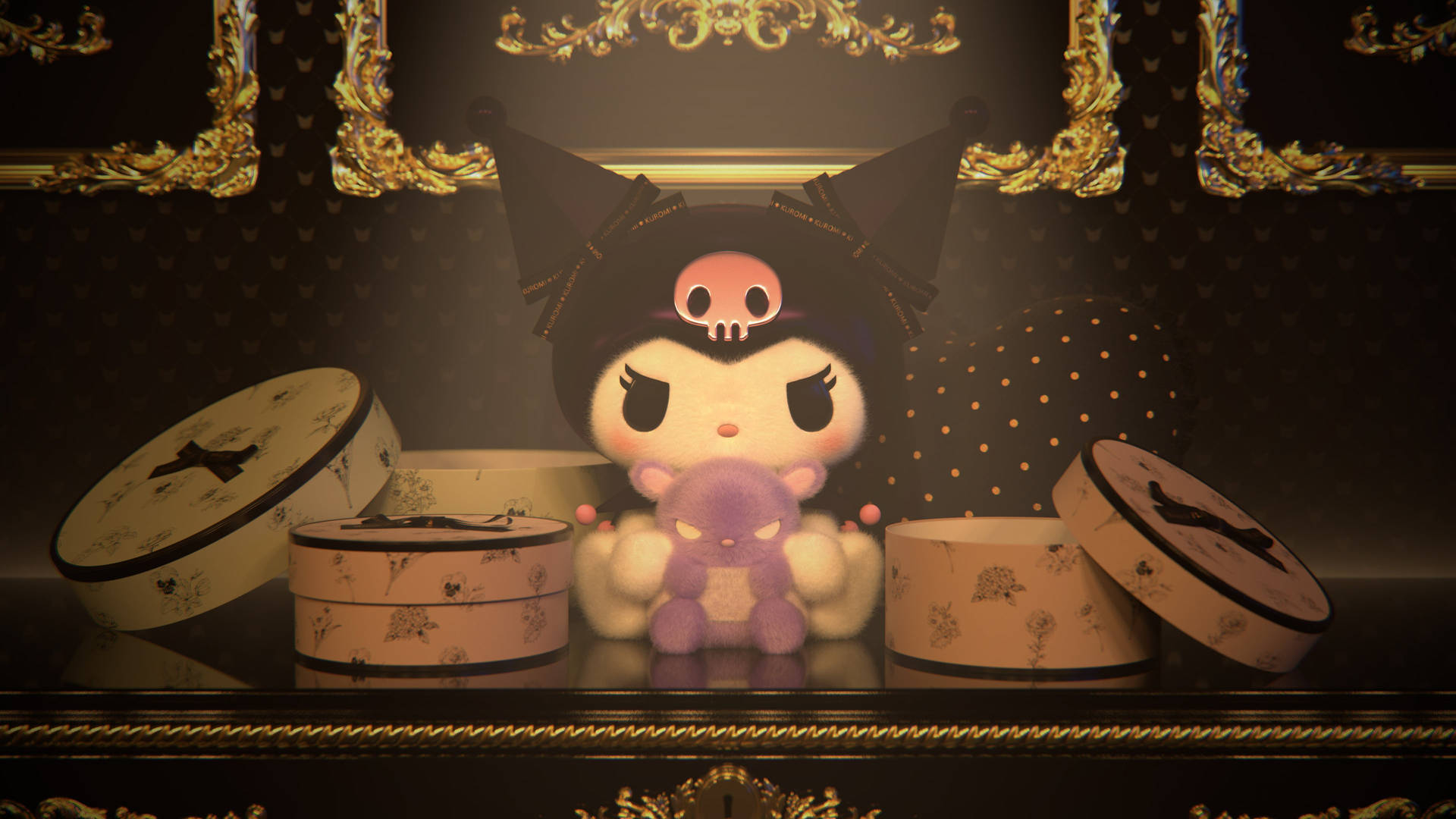 جعبه‌های هدیه باز شده My Melody Kuromi — Sanrio گیف والپیپر