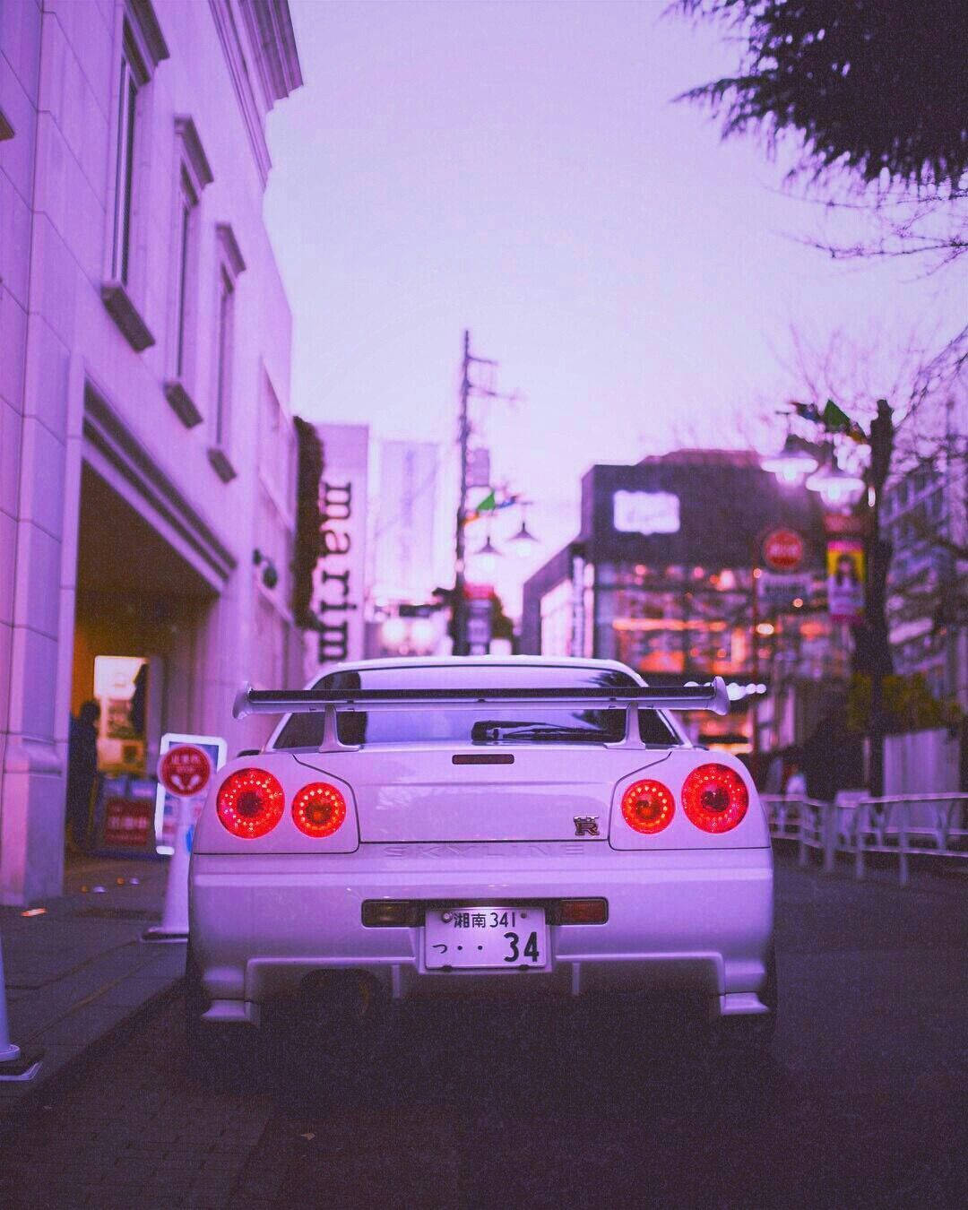 خودروی JDM بنفش روشن والپیپر