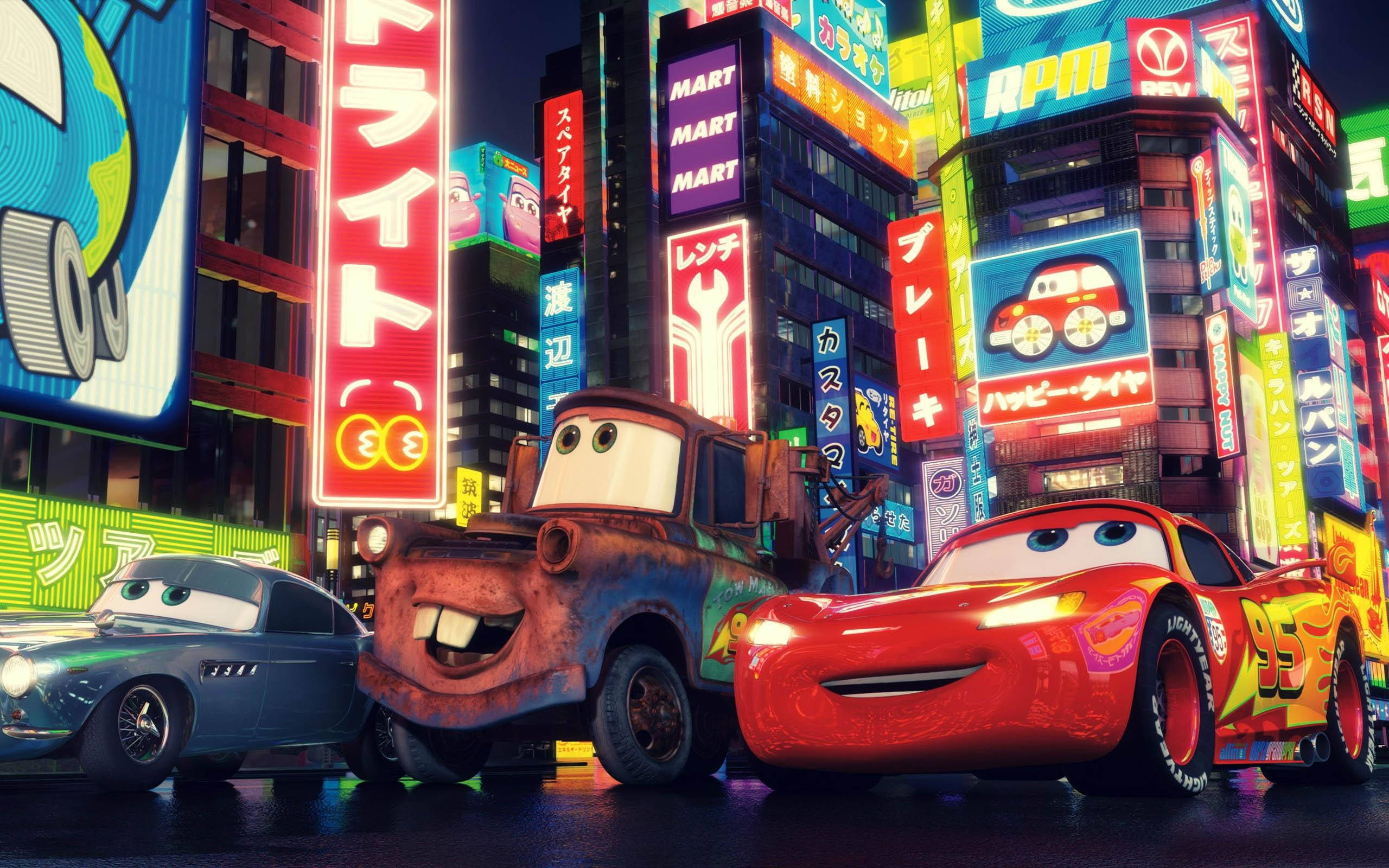 خیابان‌های توکیو در Cars 2 والپیپر