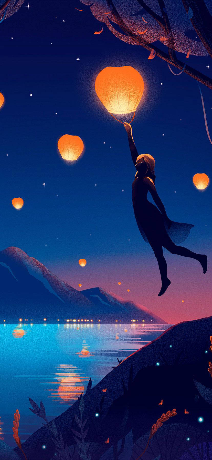 والپیپر دختر زیبا با فانوس برای آیفون — زیباییشناسی آیفون والپیپر