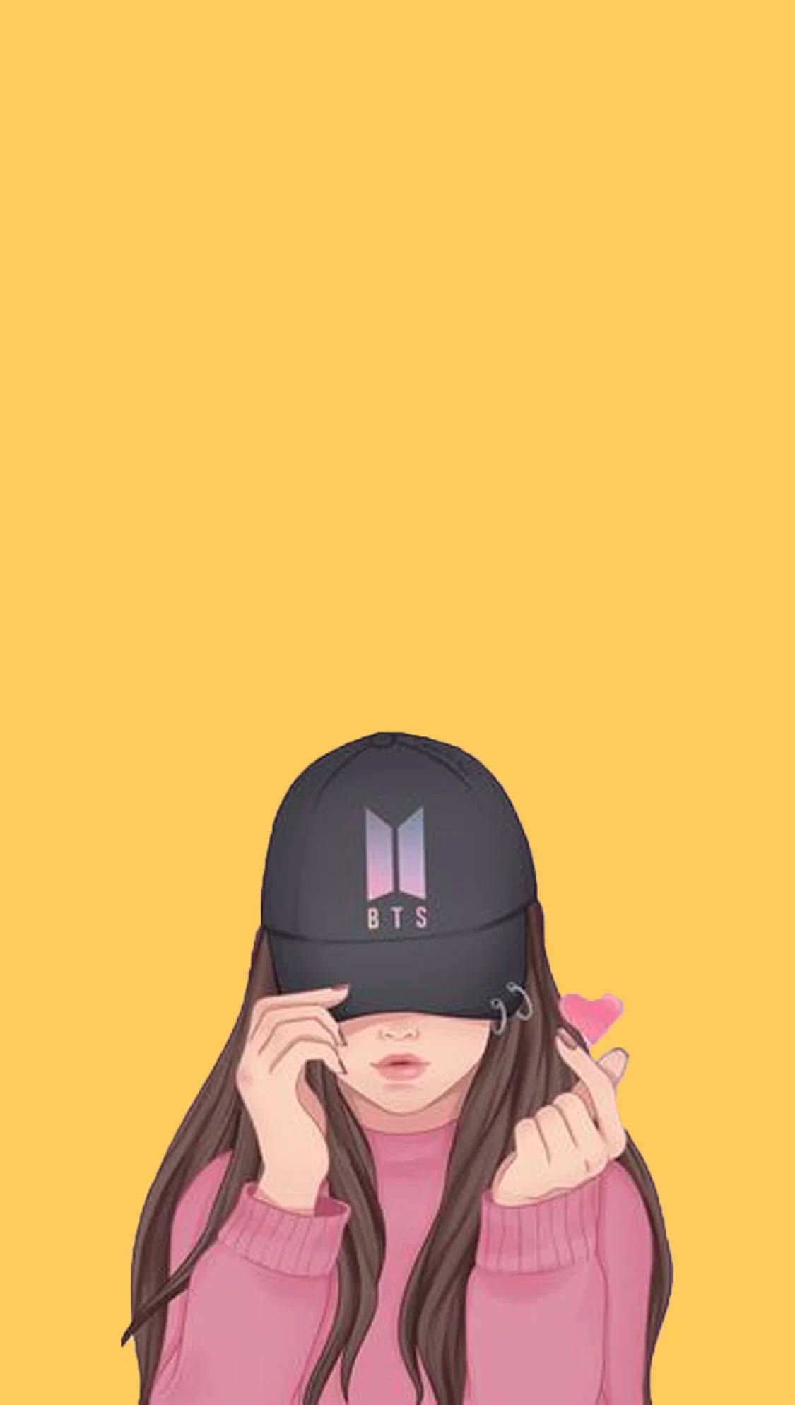 دختر زیبا با کلاه BTS والپیپر