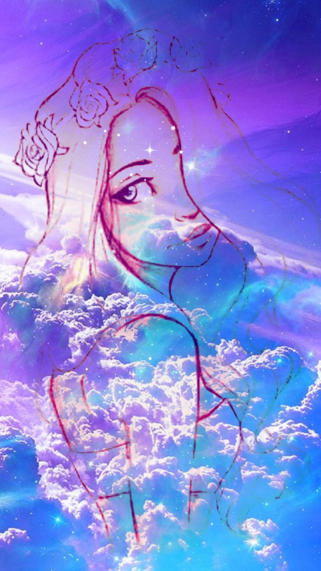 دختری در کهکشان زیبا والپیپر