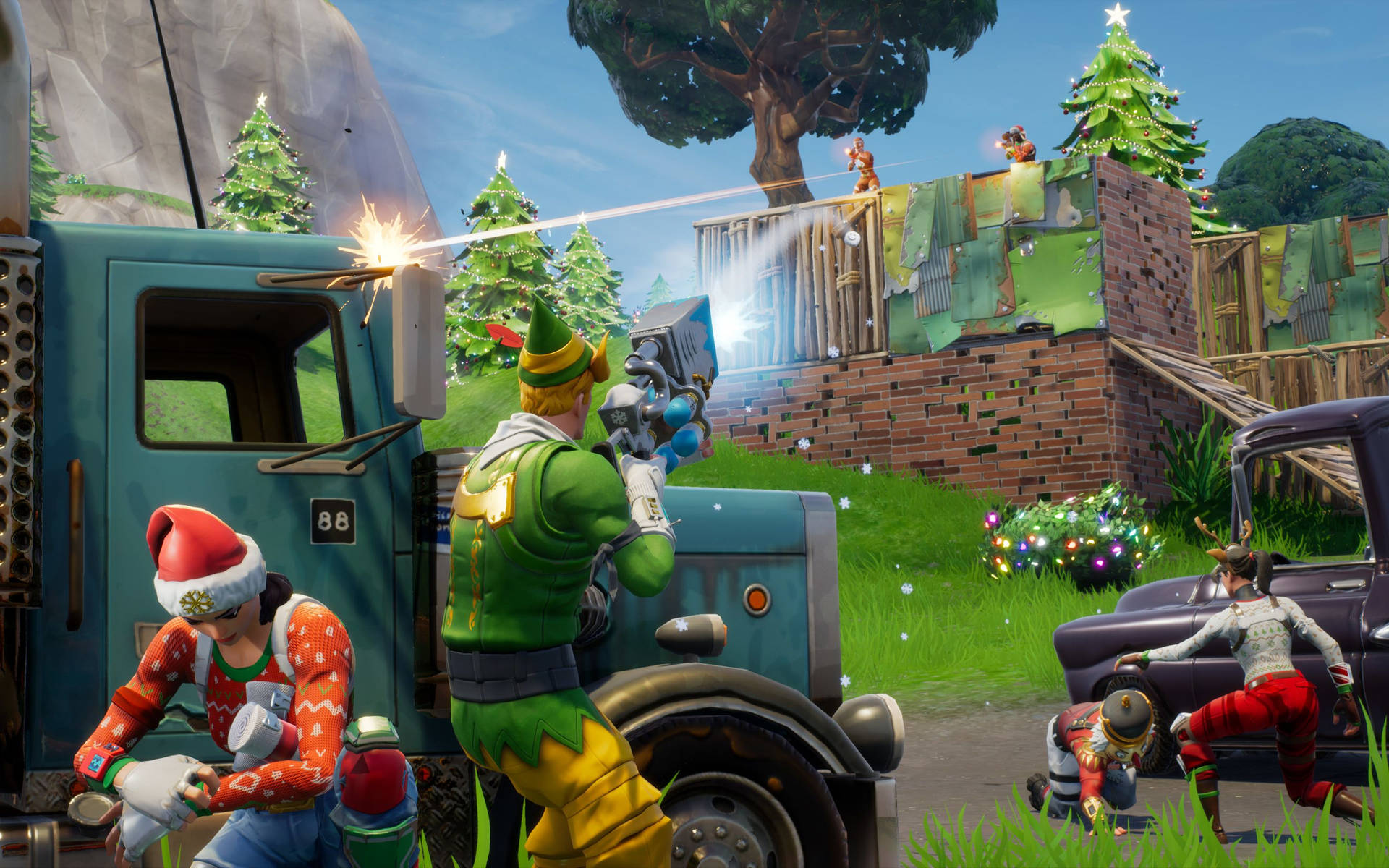 تصویر زمینه بتل رویال در فصل کریسمس از بازی فورت‌نایت