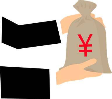 دست در حال نگه داشتن کیسه پول ین والپیپر