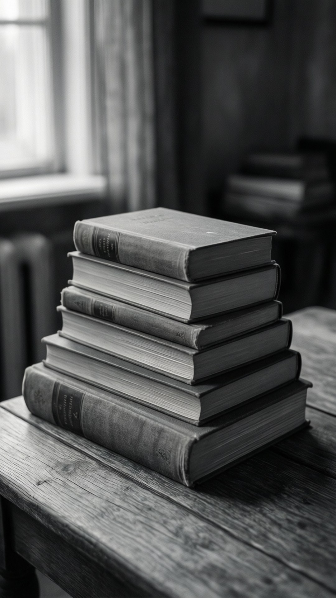 دسته کتابهای خاکستری والپیپر
