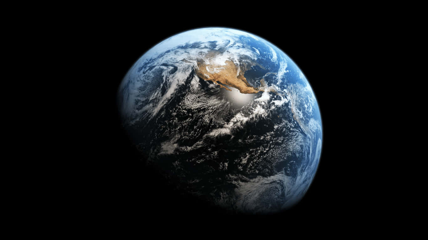 زمین در پس‌زمینه‌ای سیاه والپیپر