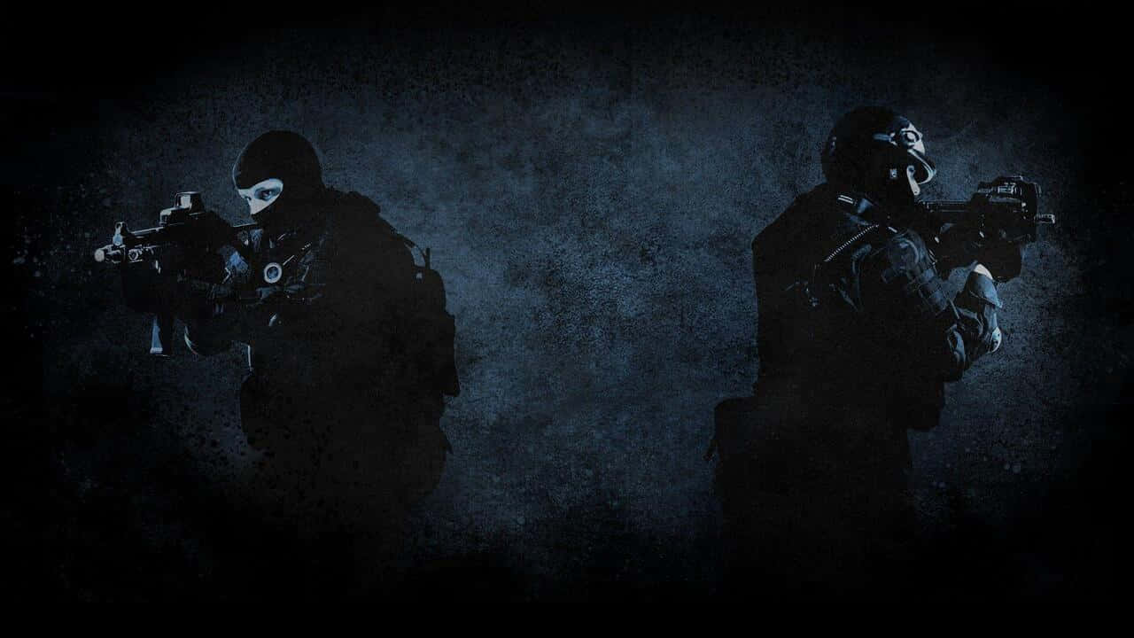 زمینه تیره آبی تروریست و ضد تروریست با کیفیت 720p از بازی Counter-strike Global Offensive والپیپر