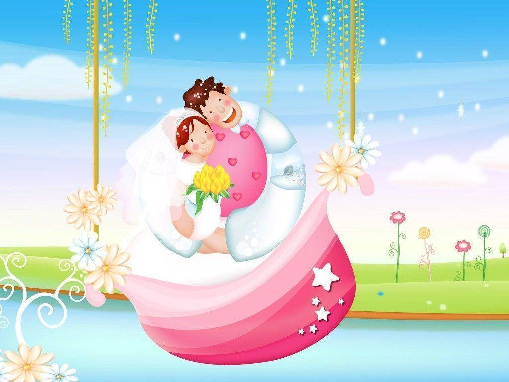 زن و شوهر کارتونی عاشق والپیپر