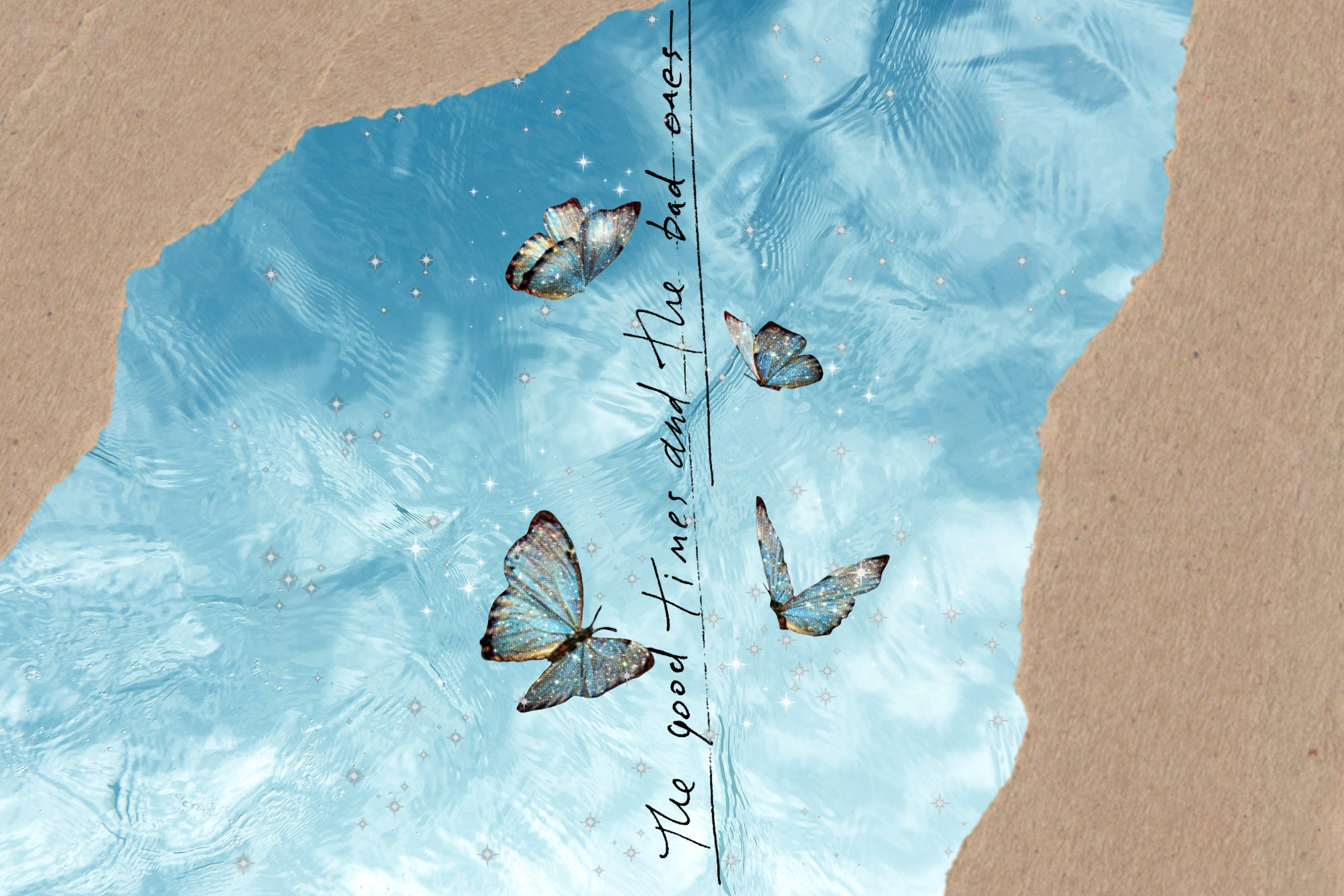 زیبایی ساده آبی روزهای خوب والپیپر