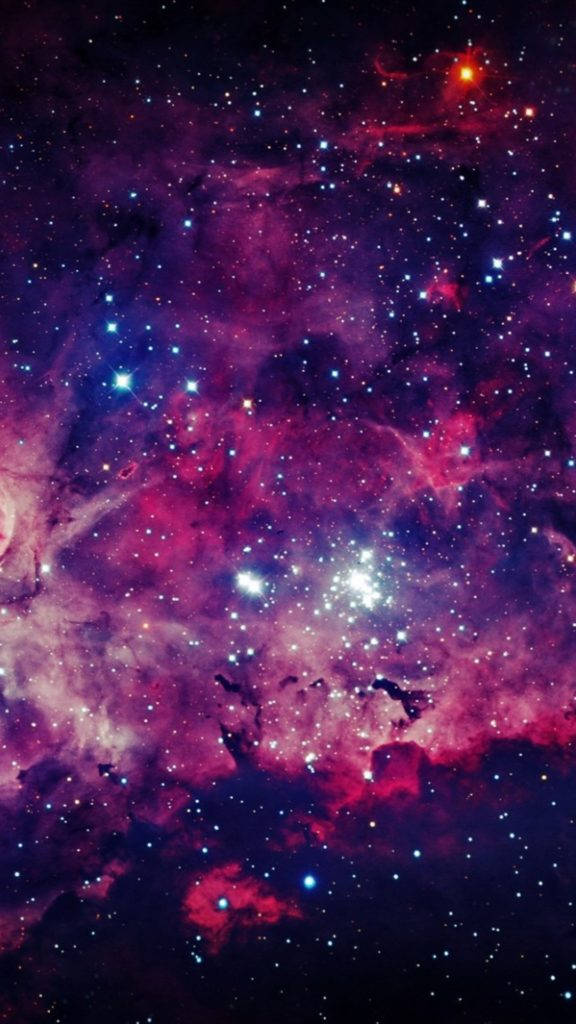 سحابی صورتی تیره فضایی آیفون والپیپر