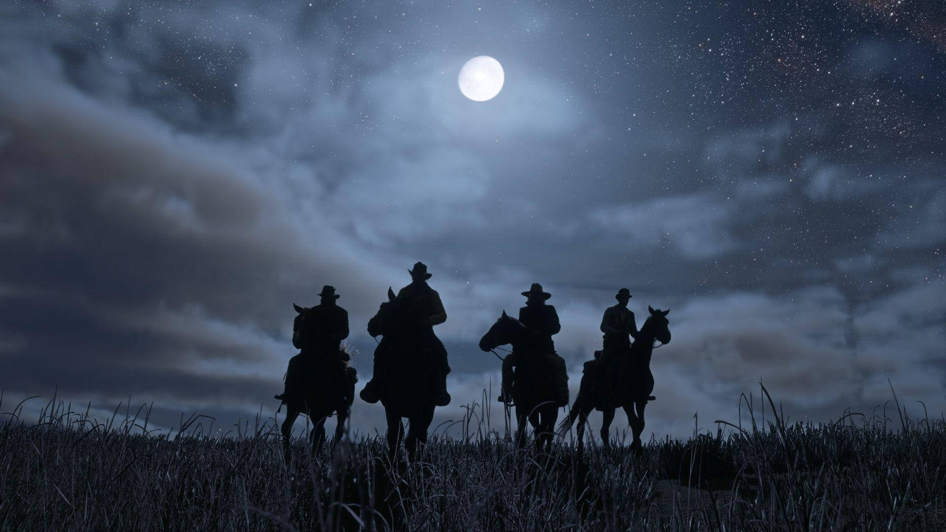 شب 4K Red Dead Redemption 2 — ماه والپیپر