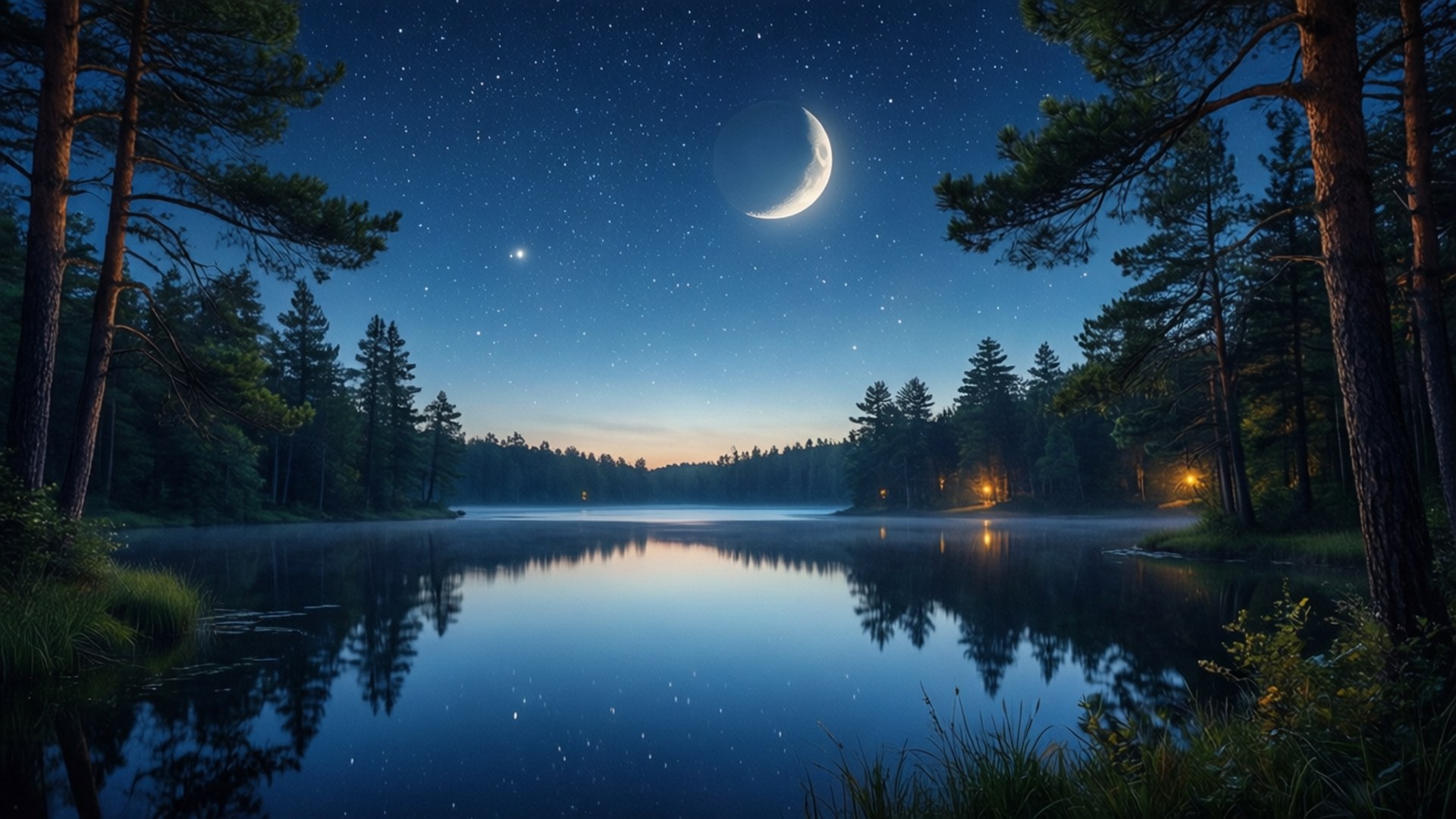 شب دریاچه پرستاره والپیپر