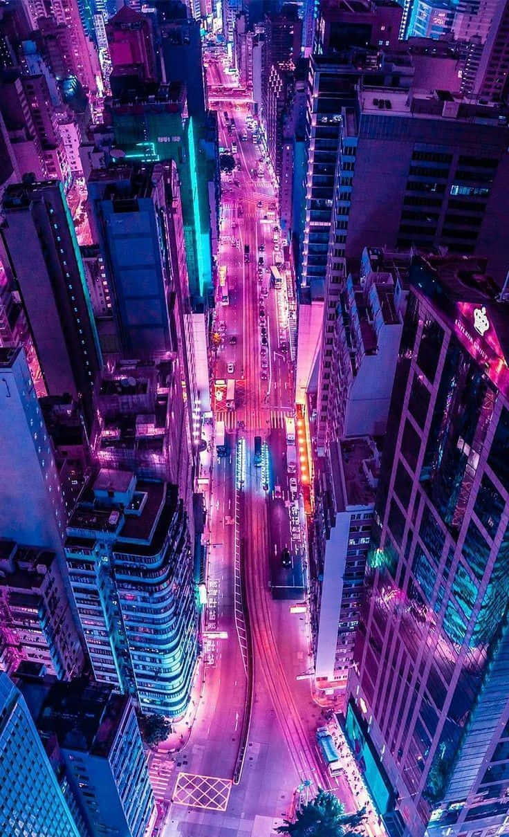 شب گیرا در شهر نئونی والپیپر