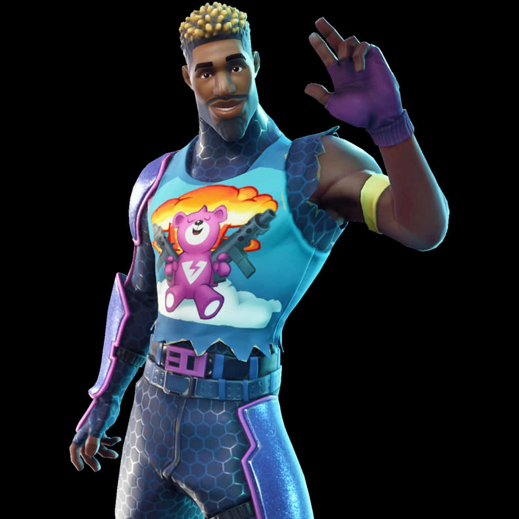 شخصیت فورتنایت دست تکان می‌دهد والپیپر