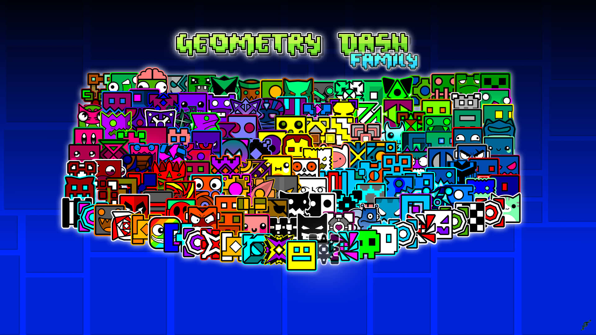 شخصیت‌های Geometry Dash در کنار هم والپیپر