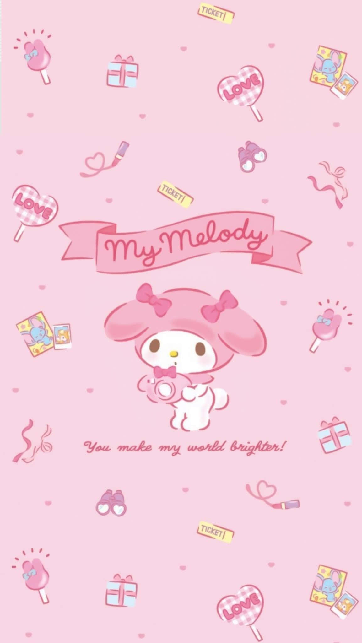 شخصیت کارتونی بامزه My Melody محصول سانریو والپیپر