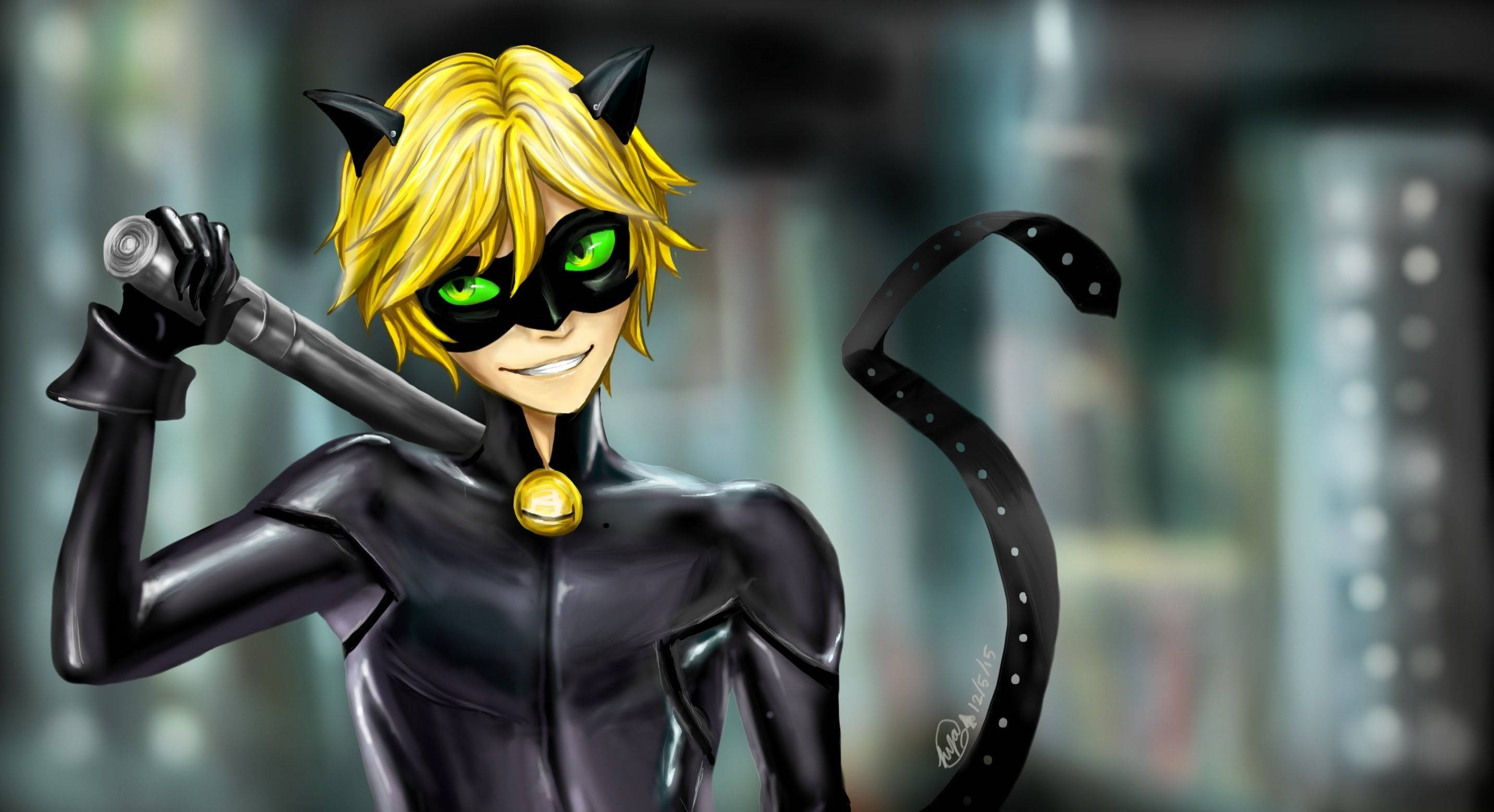 طراحی دیجیتال گربه سیاه والپیپر