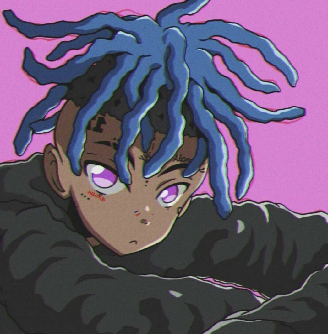 طرح انیمه‌ای رترو از Xxxtentacion والپیپر
