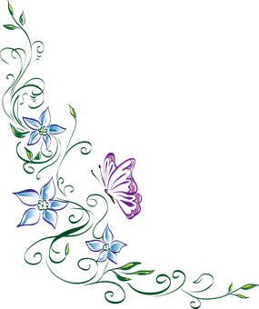 طرح پروانه گلدار نئونی والپیپر